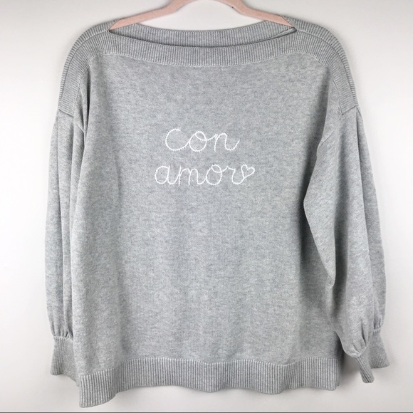 LOFT Sweaters - LOFT Con Amor Boat Neck Balloon Sleeve Sweater M